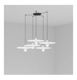 FARO - Luminaria suspendida PLAT blanco E27 60W 5 lámparas