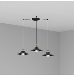 FARO - Luminaria suspendida MARLIN negro E27 60W 3 lámparas