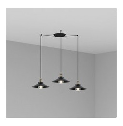 FARO - Luminaria suspendida MARLIN negro E27 60W 3 lámparas
