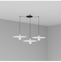FARO - Luminaria suspendida PLAT blanco E27 60W 3 lámparas