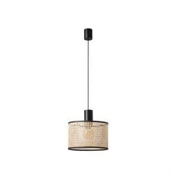 FARO - Luminaria suspendida MAMBO negro simple ratán E27 diámetro 320x213mm