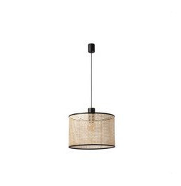 FARO - Luminaria suspendida MAMBO negro simple ratán E27 diámetro 450x313mm