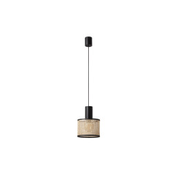 FARO - Luminaria suspendida MAMBO negro simple ratán E27 diámetro 210x200mm