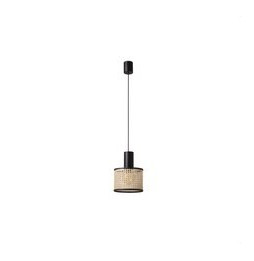 FARO - Luminaria suspendida MAMBO negro simple ratán E27 diámetro 210x200mm