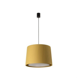 FARO - Luminaria suspendida SAMBA negro simple encintada E27 500x350 amarillo