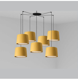FARO - Luminaria SAMBA negro encintada E27 500x350 amarillo