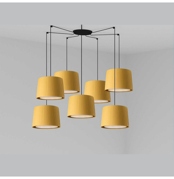 FARO - Luminaria SAMBA negro encintada E27 500x350 amarillo
