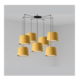 FARO - Luminaria SAMBA negro encintada E27 500x350 amarillo