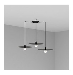 FARO - Luminaria suspendida PLAT negro E27 60W 3 lámparas