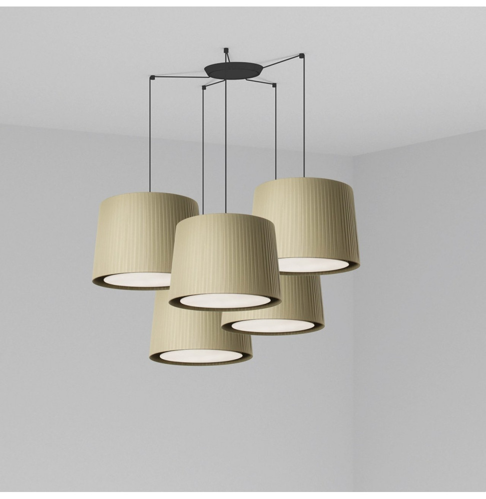 FARO - Luminaria SAMBA negro encintada E27 500x350 verde
