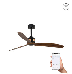 FARO - Ventilador COPPER FAN 1280mm negro palas madera oscura S/R