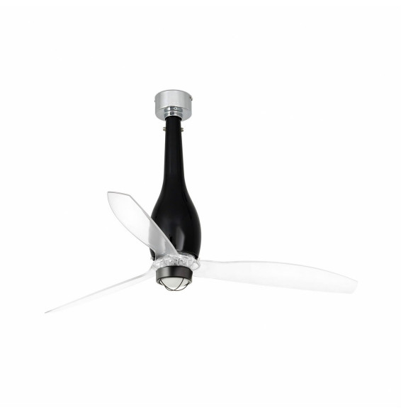 FARO - Ventilador ETERFAN 1280mm negro brillo palas transparentes 17W 3000K