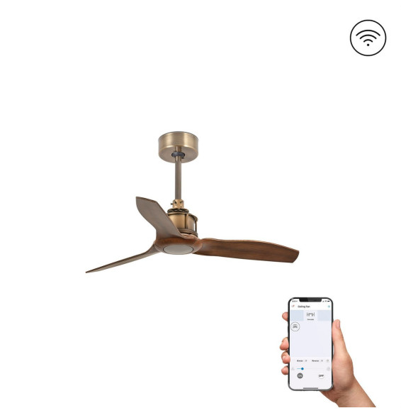 FARO - Ventilador JUST FAN XS diámetro 810mm oro viejo 3 palas madera S/R