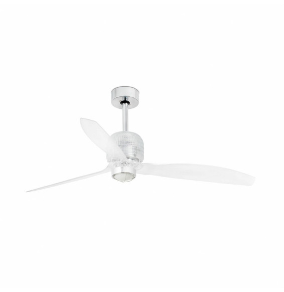 FARO - Ventilador DECO FAN 1280mm cromo 3 palas transparentes 17W 3000K