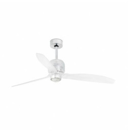 FARO - Ventilador DECO FAN 1280mm cromo 3 palas transparentes 17W 3000K