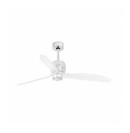 FARO - Ventilador DECO FAN 1280mm cromo 3 palas transparentes 17W 3000K