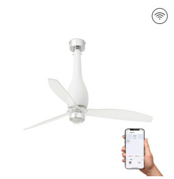 FARO - Ventilador ETERFAN 1280mm blanco mate palas transparentes 17W 3000K S/R