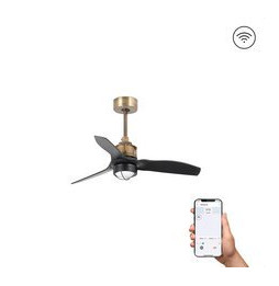 FARO - Ventilador JUST FAN XS diámetro 810mm oro viejo palas negras 17W 3000K S/R
