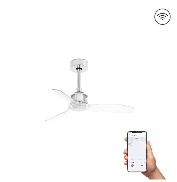 FARO - Ventilador JUST FAN XS diámetro 810mm cromo palas transparentes S/R