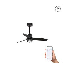 FARO - Ventilador JUST FAN XS diámetro 810mm negro palas negras 17W 3000K S/R