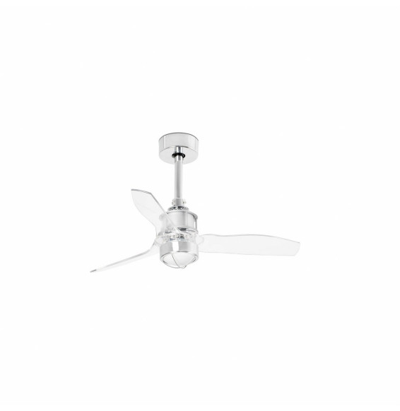 FARO - Ventilador JUST FAN XS diámetro 810mm cromo palas transparentes 17W 3000K