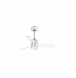 FARO - Ventilador JUST FAN XS diámetro 810mm cromo palas transparentes 17W 3000K