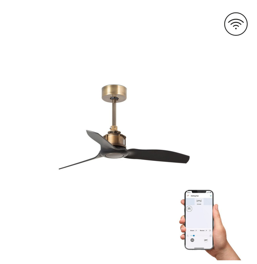 FARO - Ventilador JUST FAN XS diámetro 810mm oro viejo 3 palas negras S/R