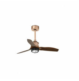 FARO - Ventilador JUST FAN XS diámetro 810mm cobre 3 palas madera 17W 3000K