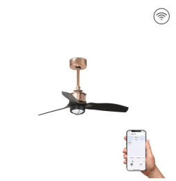 FARO - Ventilador JUST FAN XS diámetro 810mm cobre palas negras 17W 3000K S/R