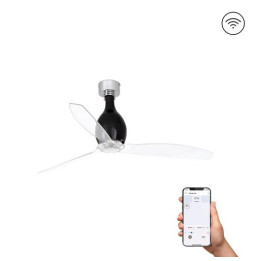 FARO - Ventilador mini ETERFAN 1280mm negro mate palas transparentes S/R