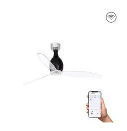 FARO - Ventilador mini ETERFAN 1280mm negro mate palas transparentes S/R