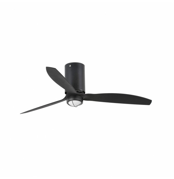 FARO - Ventilador mini TUBE FAN 1280mm negro mate palas negras 17W 3000K