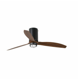 FARO - Ventilador mini TUBEFAN 1280mm negro mate palas madera 17W 3000K S/R