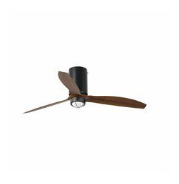 FARO - Ventilador mini TUBEFAN 1280mm negro mate palas madera 17W 3000K S/R