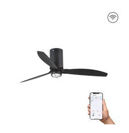 FARO - Ventilador mini TUBE FAN 1280mm negro mate palas negras 17W 3000K S/R