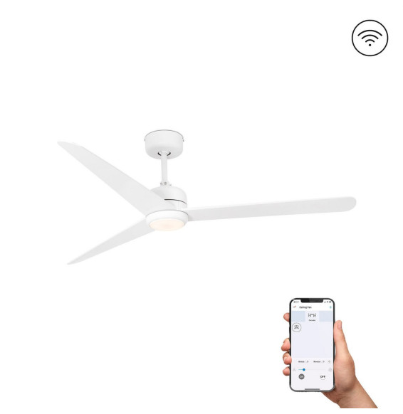 FARO - Ventilador NUU 1320mm blanco 3 palas LED 18W 3000K S/R