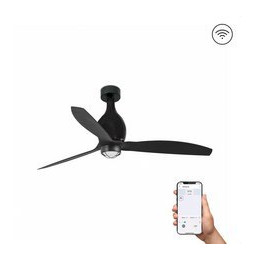 FARO - Ventilador mini ETERFAN 1280mm negro mate palas negras 17W 3000K S/R