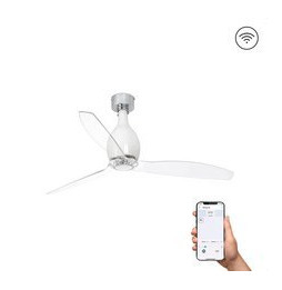 FARO - Ventilador mini ETERFAN 1280mm blanco brillo palas transparentes S/R