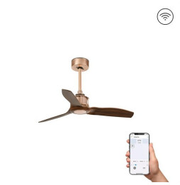 FARO - Ventilador JUST FAN XS diámetro 810mm cobre 3 palas madera S/R
