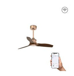 FARO - Ventilador JUST FAN XS diámetro 810mm cobre 3 palas madera S/R
