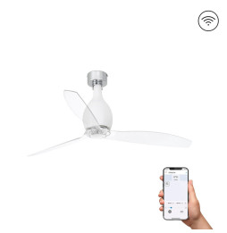 FARO - Ventilador mini ETERFAN 1280mm blanco mate palas transparentes S/R