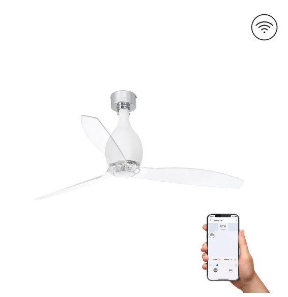 FARO - Ventilador mini ETERFAN 1280mm blanco mate palas transparentes S/R