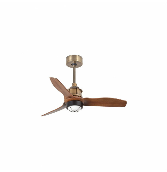 FARO - Ventilador JUST FAN XS diámetro 810mm oro viejo palas madera 17W 3000K