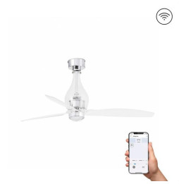 FARO - Ventilador mini ETERFAN 1280mm cristal palas 17W 3000K S/R
