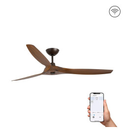 FARO - Ventilador MOREA diámetro 1520mm 3 palas S/R marrón