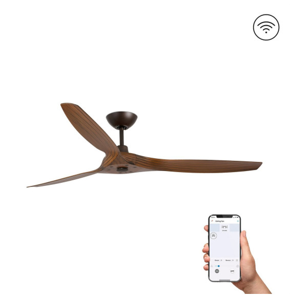 FARO - Ventilador MOREA diámetro 1520mm 3 palas S/R marrón