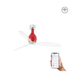FARO - Ventilador mini ETERFAN 1280mm rojo brillo palas transparentes S/R