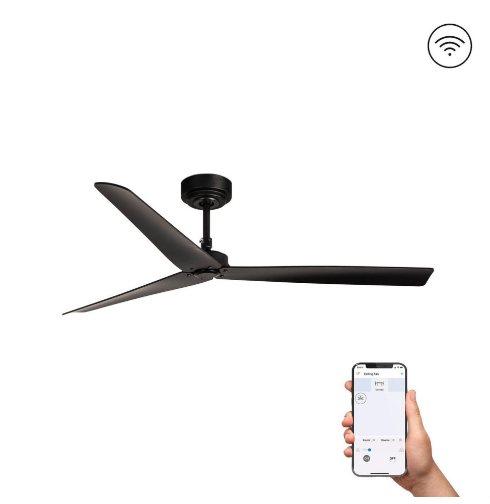 FARO - Ventilador MILOS diámetro 1320mm negro 3 palas plywood S/R