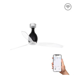 FARO - Ventilador mini ETERFAN 1280mm negro brillo palas transparentes S/R