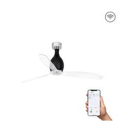 FARO - Ventilador mini ETERFAN 1280mm negro brillo palas transparentes S/R